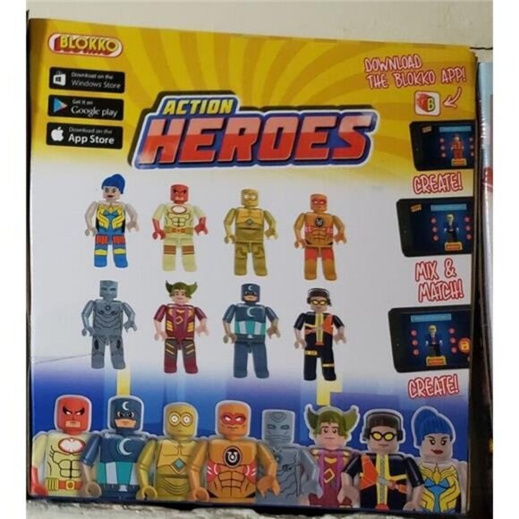 Blokko Action Heroes  8 Pack Figures hours of Creative and Imaginative Play - Picture 2 of 4